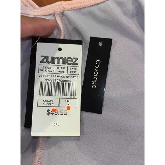 NWT JV by Jac Vanek (ZUMIEZ) Don't Be A Prick Pink & Purple Tie Dye One Piece Sw - Picture 8 of 9